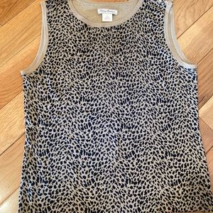 Tommy Bahama silk/cotton knit animal print sleeveless top